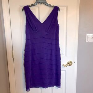 Jones New York Purple Layered Ruffle Tank Dress Size 10